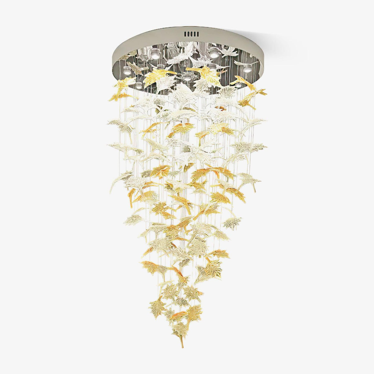 Syraean Multicolor Maple Leaf Metal Crystal Chandelier - Lamp Outdoor