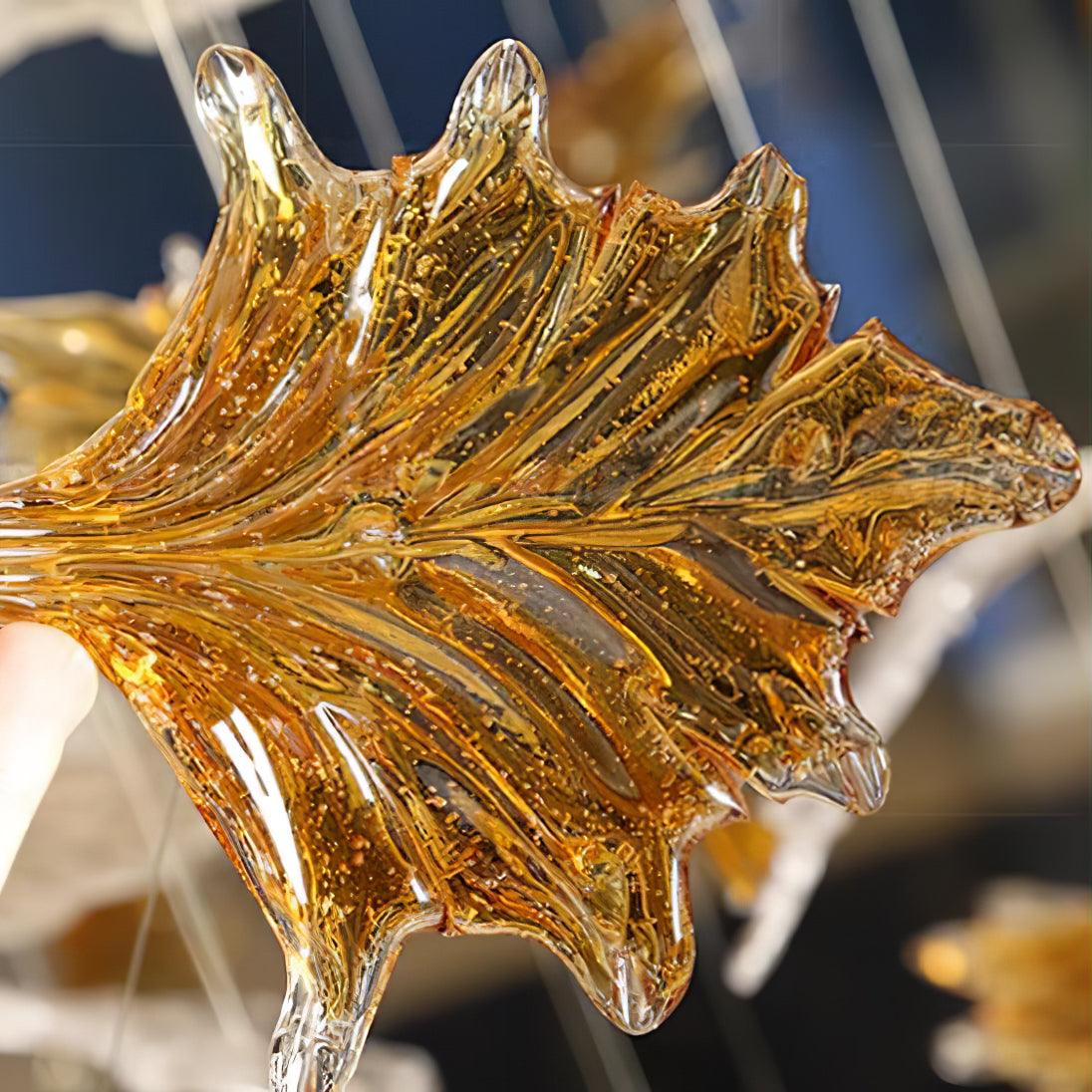 Syraean Multicolor Maple Leaf Metal Crystal Chandelier - Lamp Outdoor