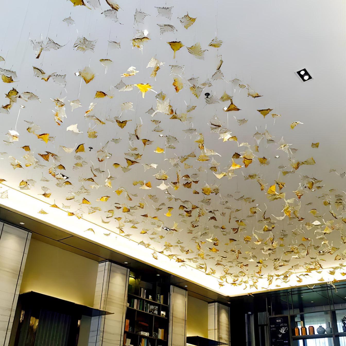 Syraean Multicolor Maple Leaf Metal Crystal Chandelier - Lamp Outdoor