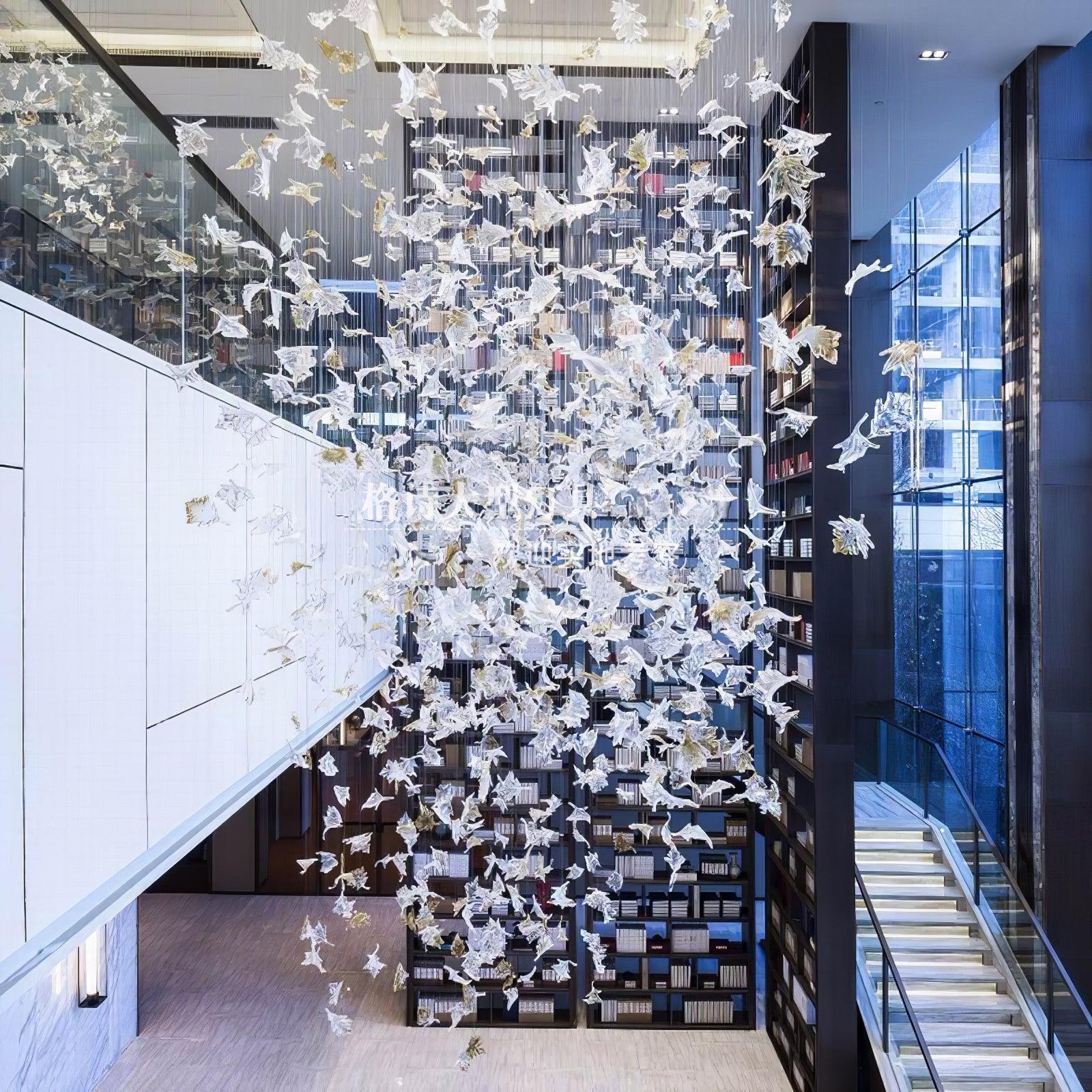 Syraean Multicolor Maple Leaf Metal Crystal Chandelier - Lamp Outdoor