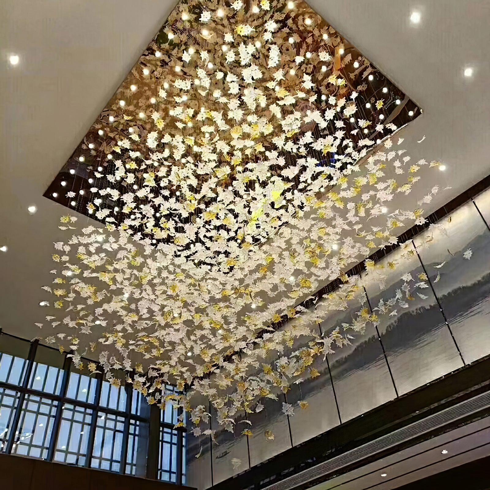 Syraean Multicolor Maple Leaf Metal Crystal Chandelier - Lamp Outdoor
