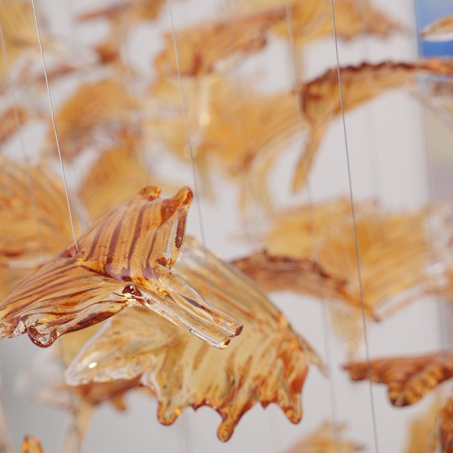 Syraean Multicolor Maple Leaf Metal Crystal Chandelier - Lamp Outdoor