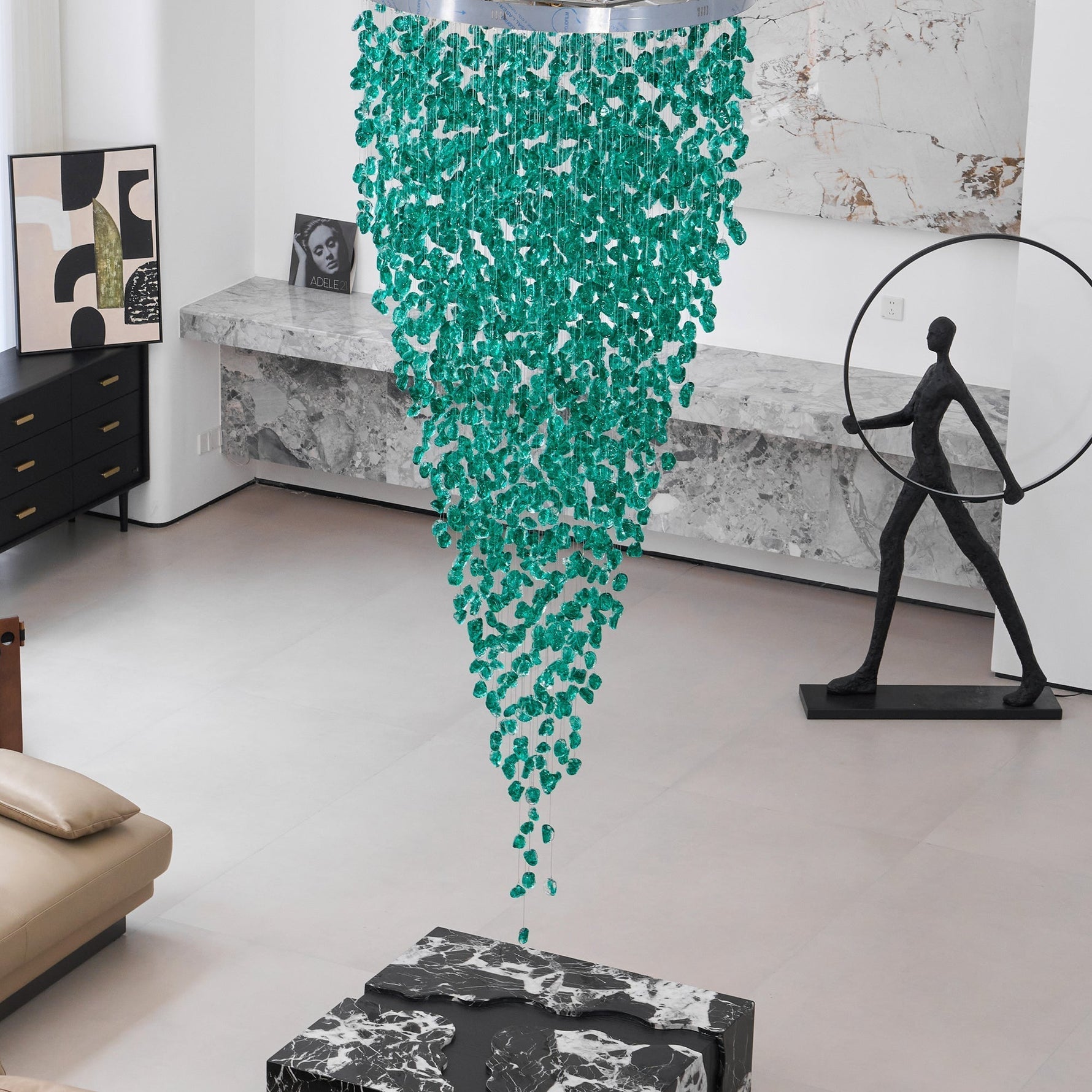 Veshaa Postmodern Luxury Stone Crystal Chandelier - Lamp Outdoor