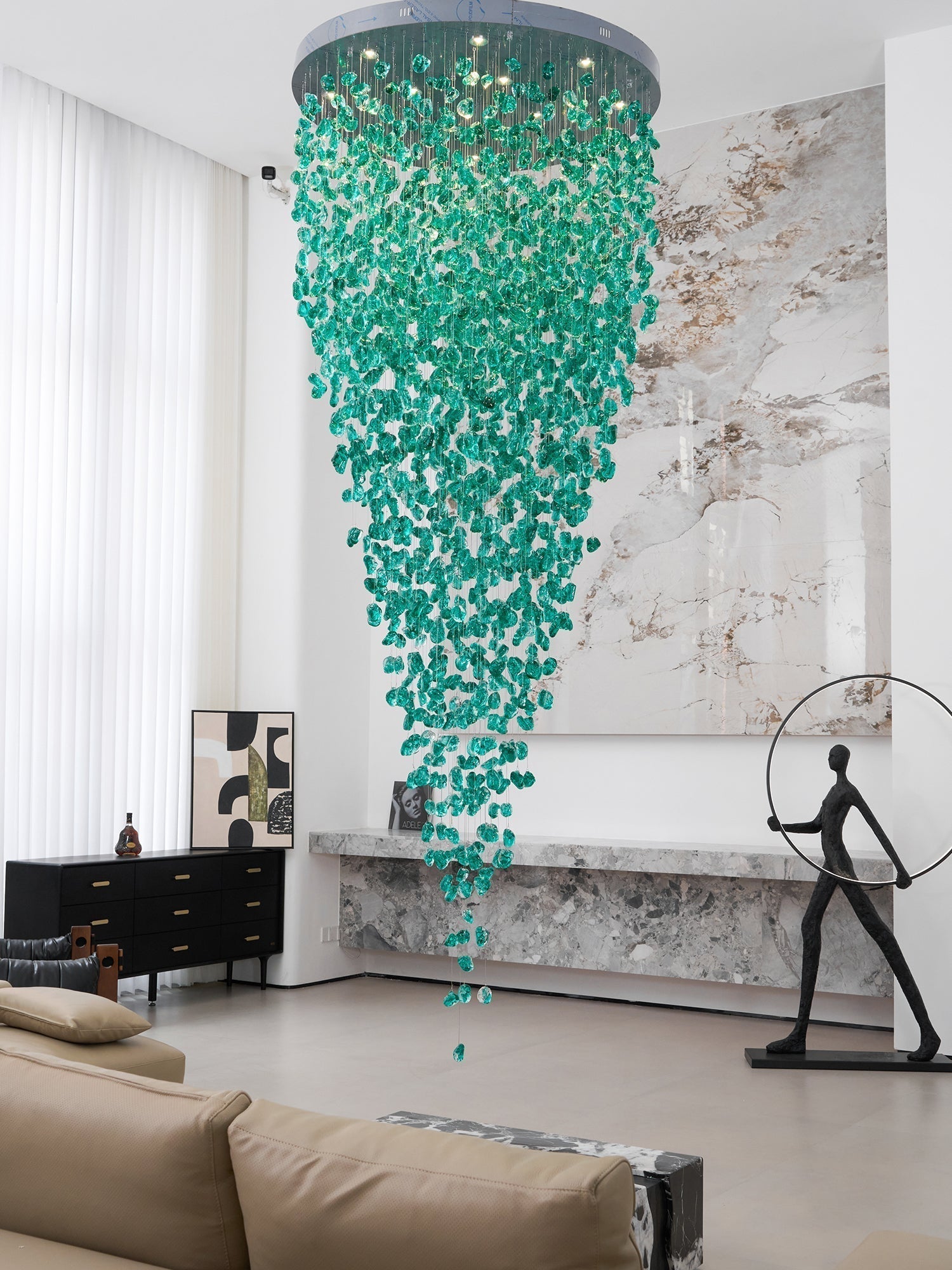 Veshaa Postmodern Luxury Stone Crystal Chandelier - Lamp Outdoor