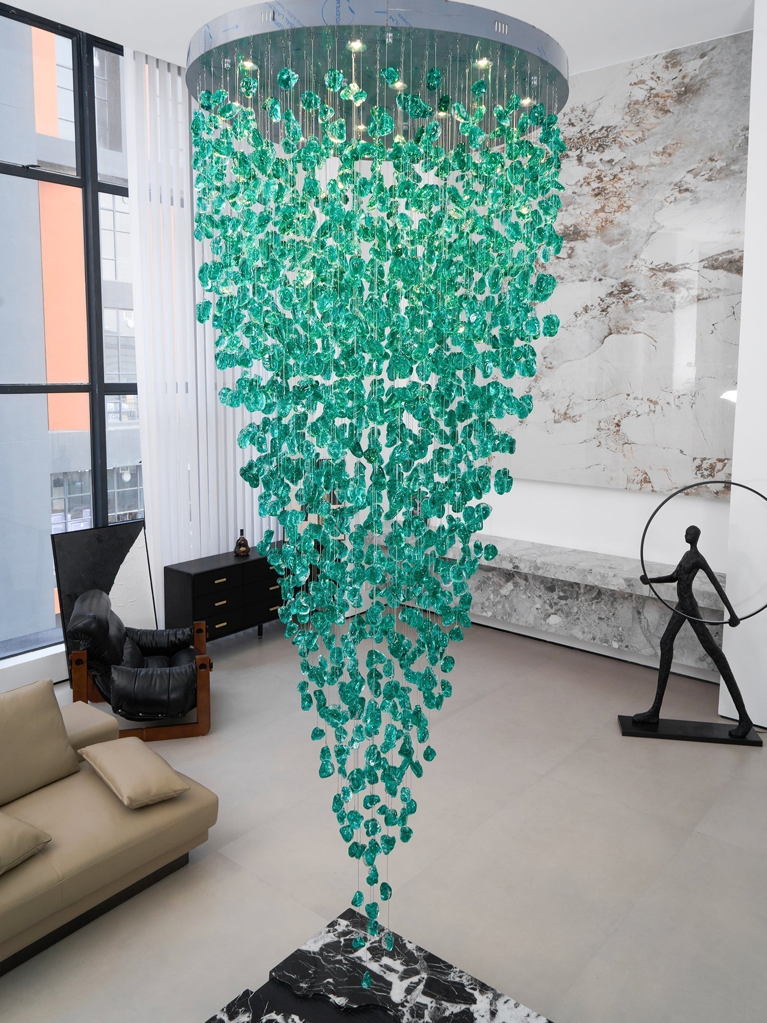 Veshaa Postmodern Luxury Stone Crystal Chandelier - Lamp Outdoor