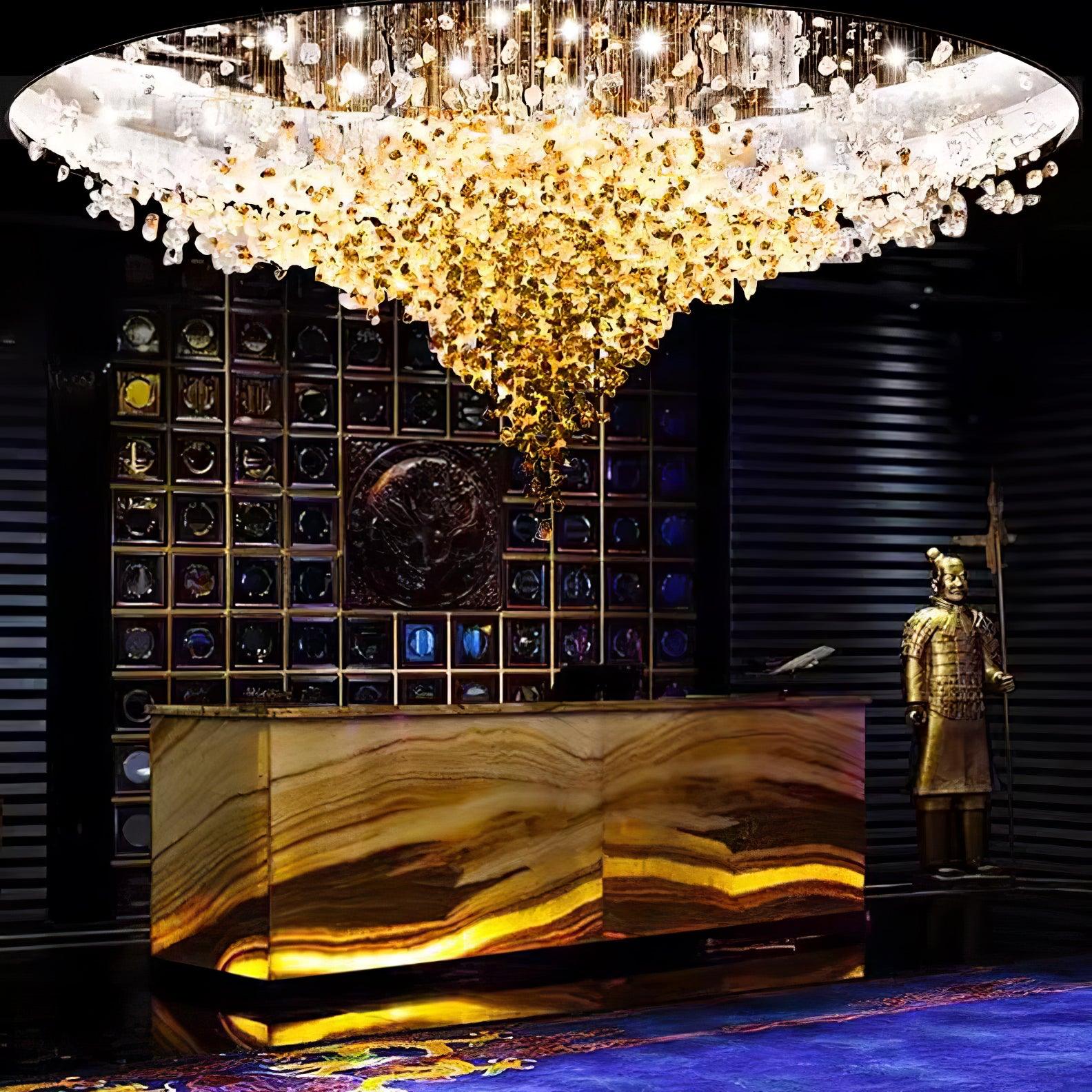 Veshaa Postmodern Luxury Stone Crystal Chandelier - Lamp Outdoor