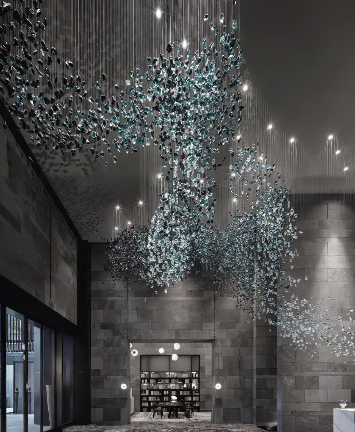 Veshaa Postmodern Luxury Stone Crystal Chandelier - Lamp Outdoor