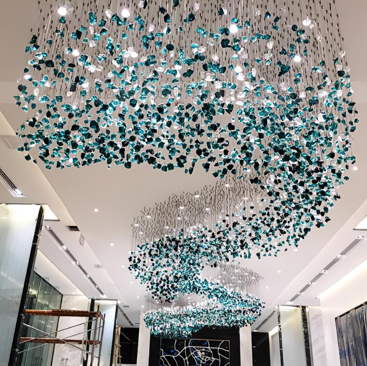Veshaa Postmodern Luxury Stone Crystal Chandelier - Lamp Outdoor