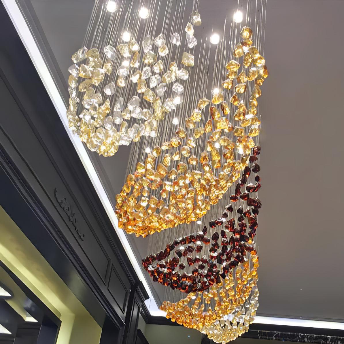 Veshaa Postmodern Luxury Stone Crystal Chandelier - Lamp Outdoor