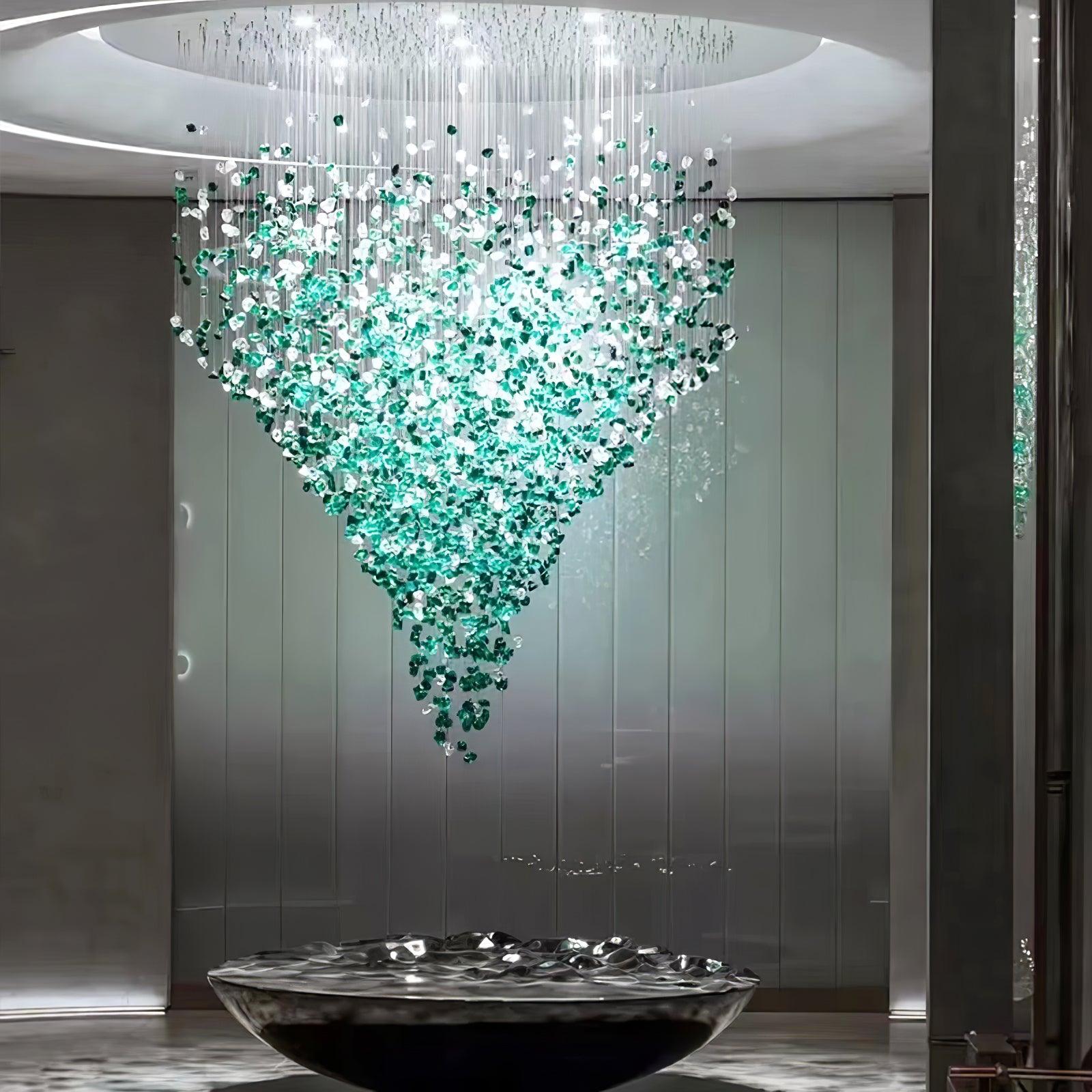 Veshaa Postmodern Luxury Stone Crystal Chandelier - Lamp Outdoor