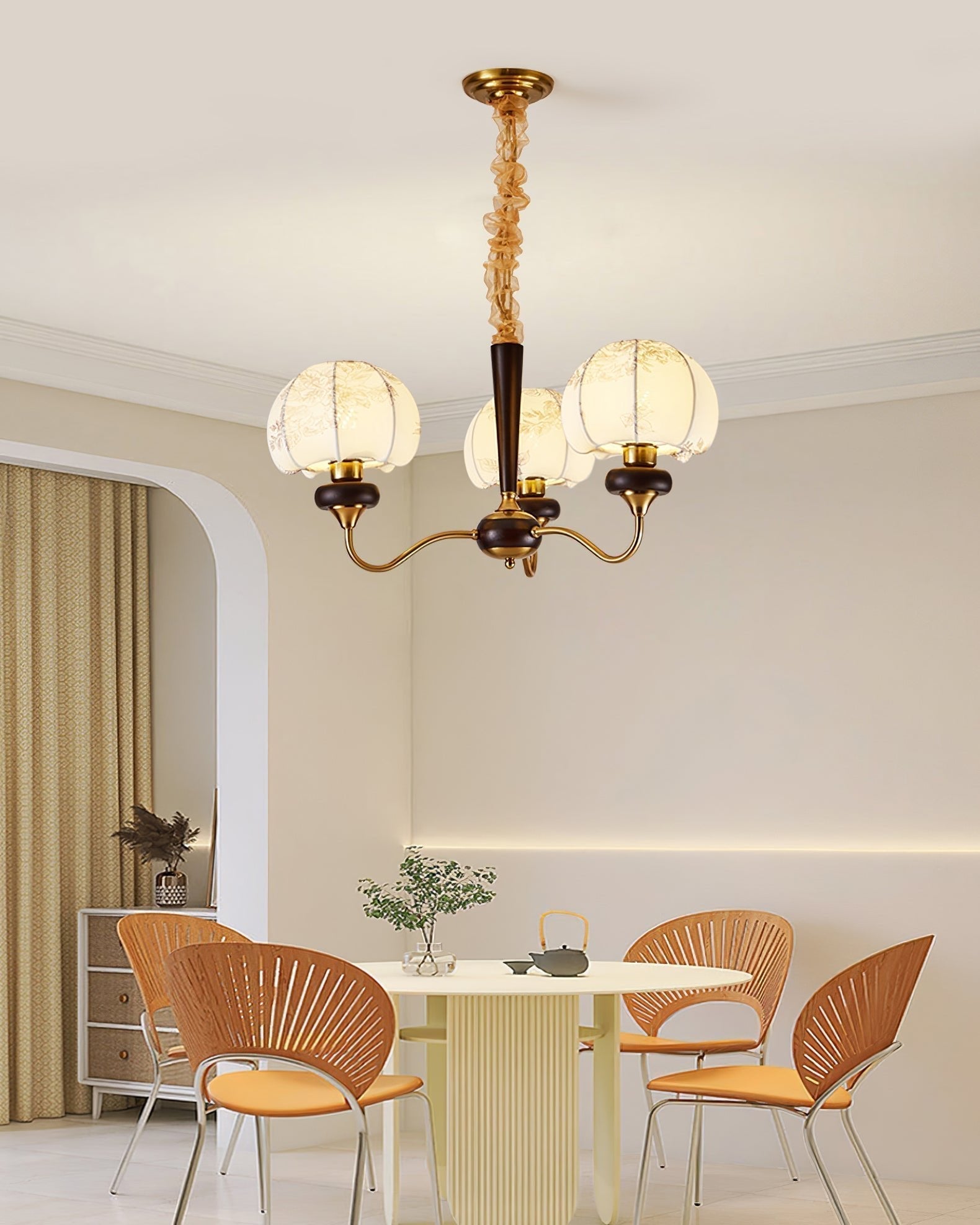 Orchid Vintage Fabric Chandelier - Lamp Outdoor