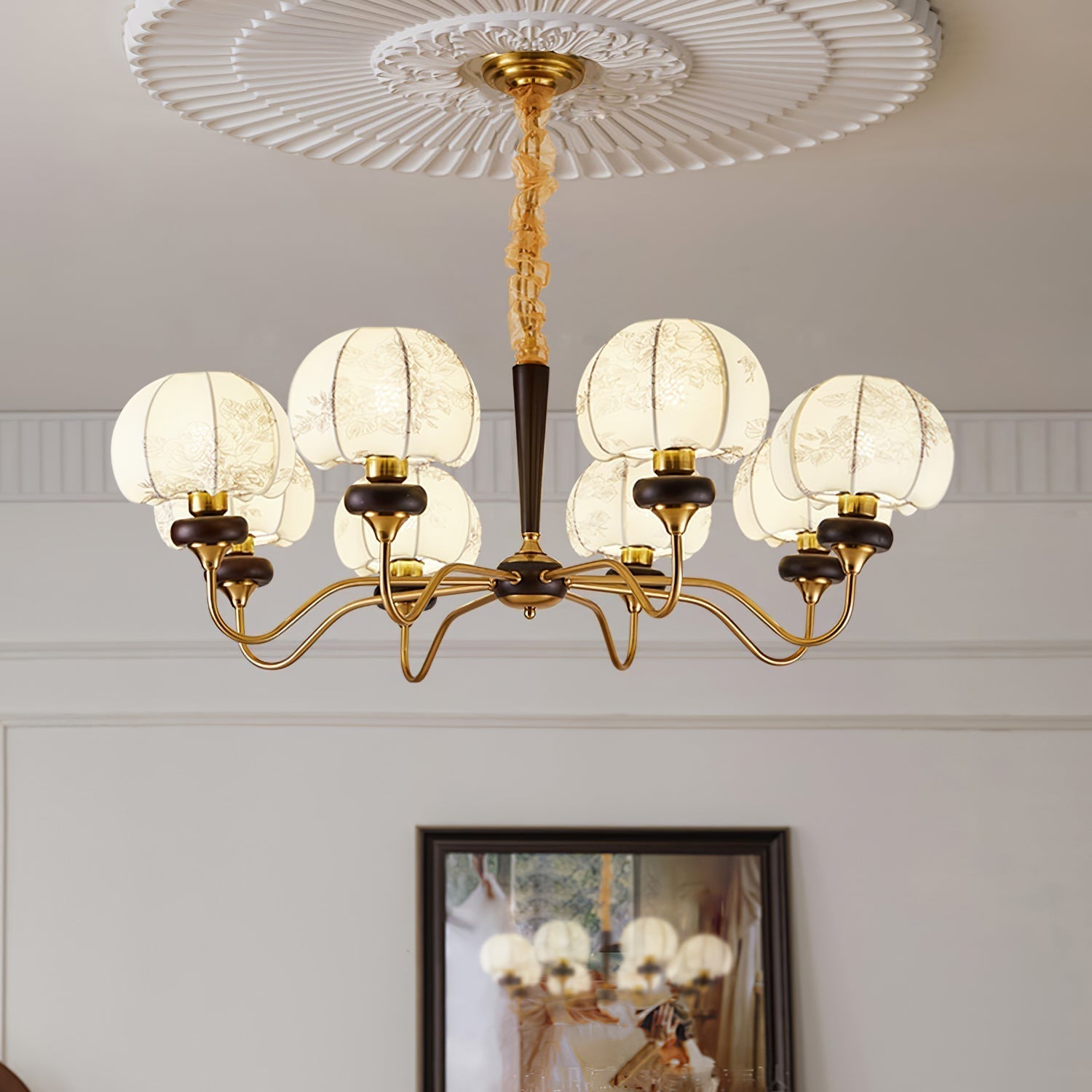 Orchid Vintage Fabric Chandelier - Lamp Outdoor