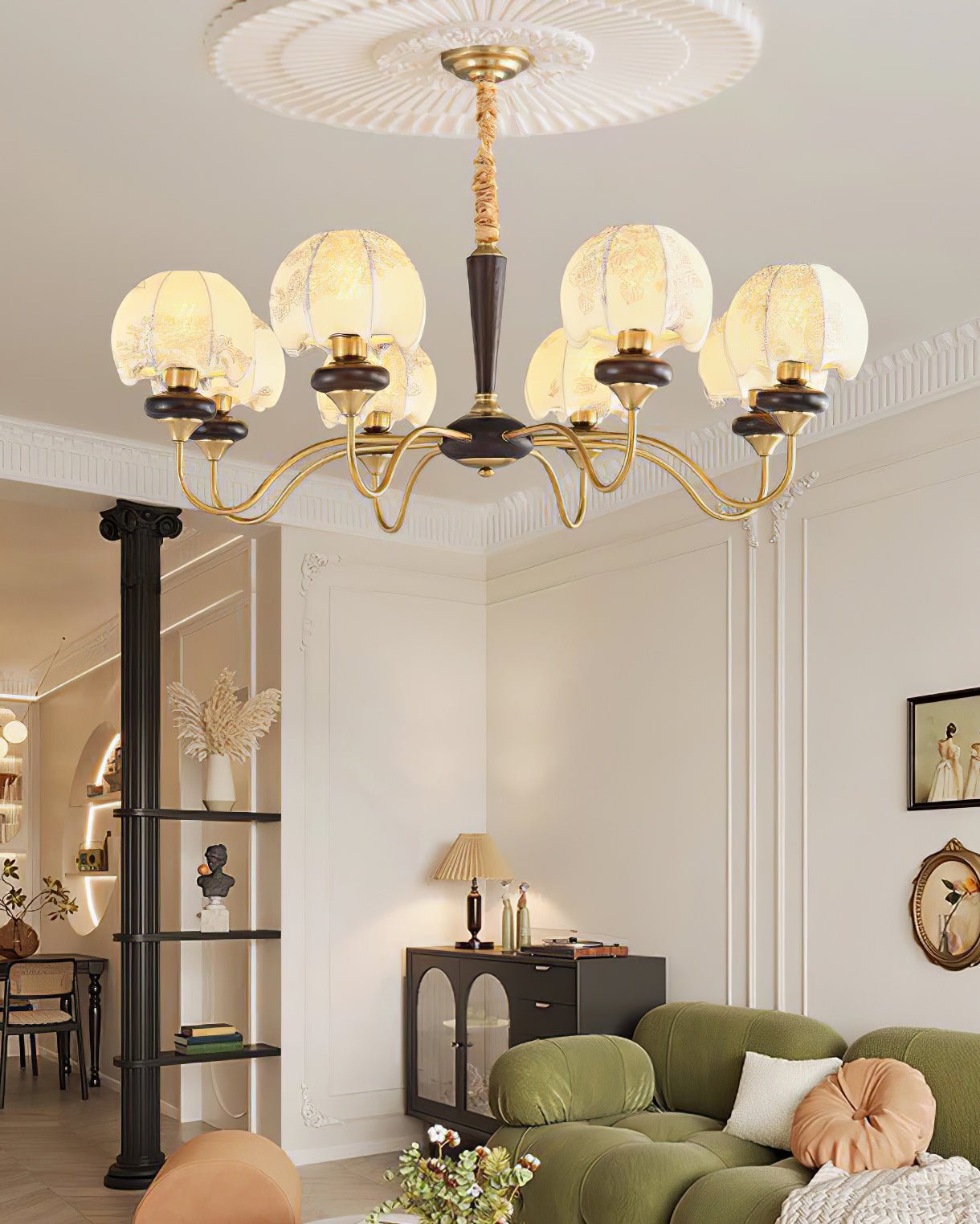 Orchid Vintage Fabric Chandelier - Lamp Outdoor