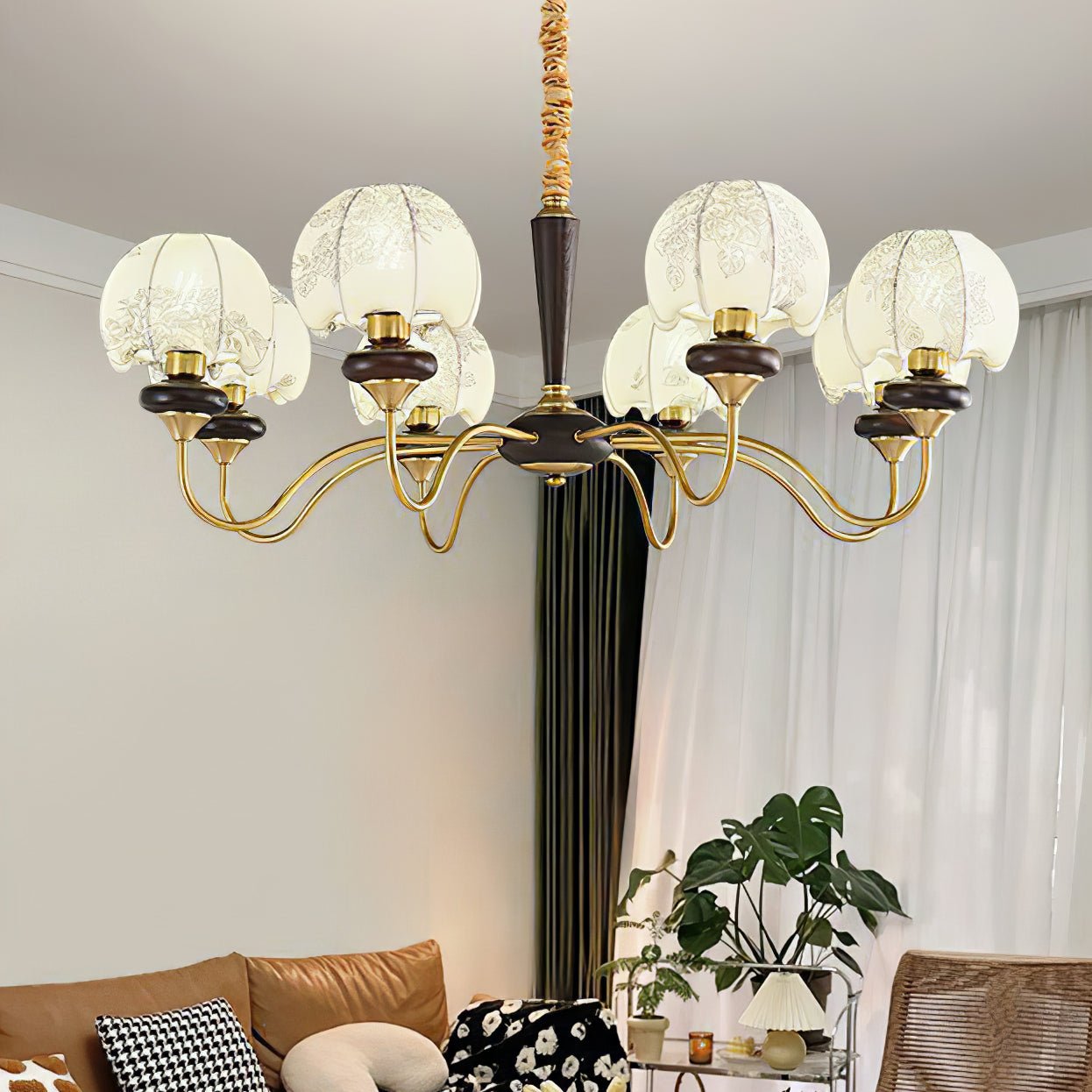 Orchid Vintage Fabric Chandelier - Lamp Outdoor