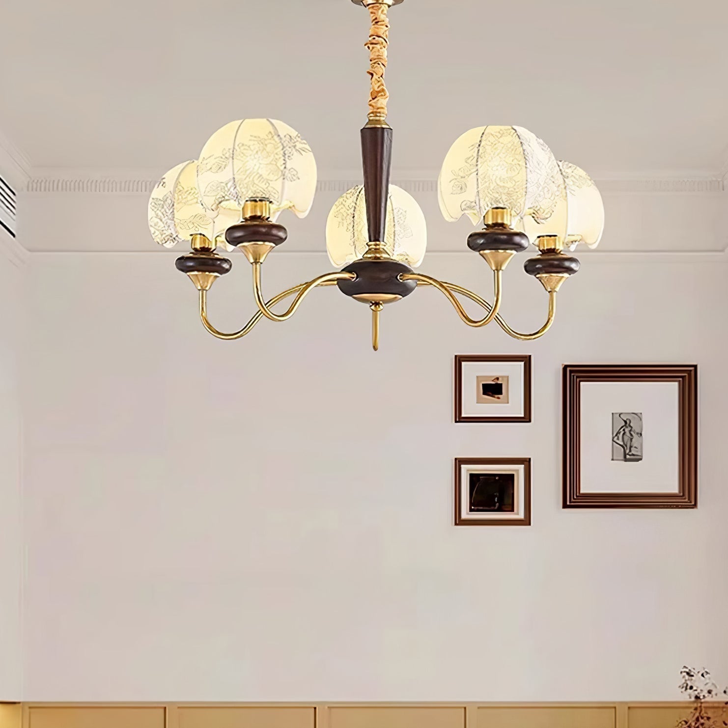 Orchid Vintage Fabric Chandelier - Lamp Outdoor