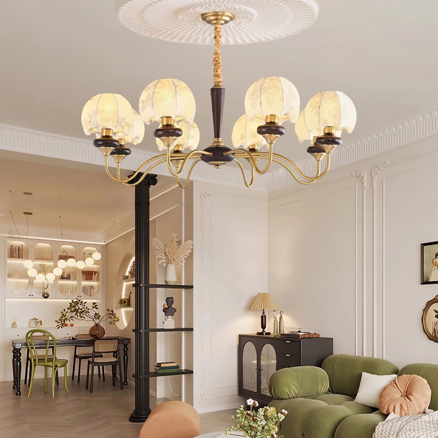 Orchid Vintage Fabric Chandelier - Lamp Outdoor