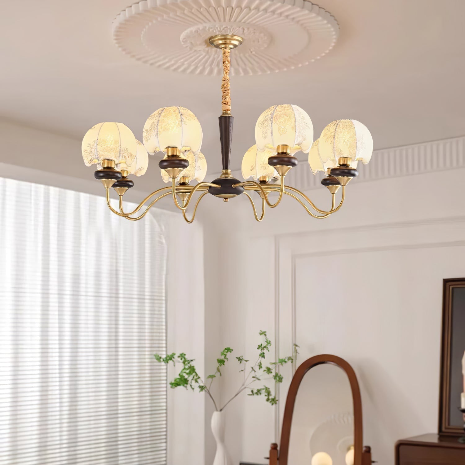 Orchid Vintage Fabric Chandelier - Lamp Outdoor