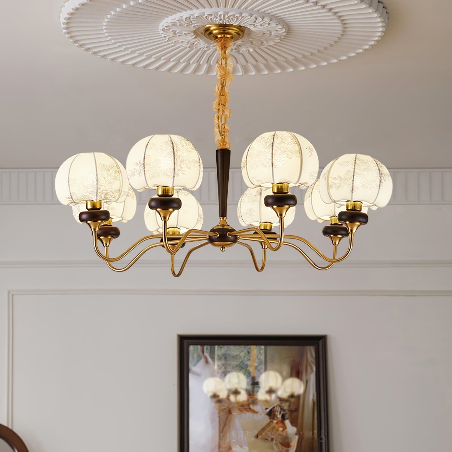 Orchid Vintage Fabric Chandelier - Lamp Outdoor