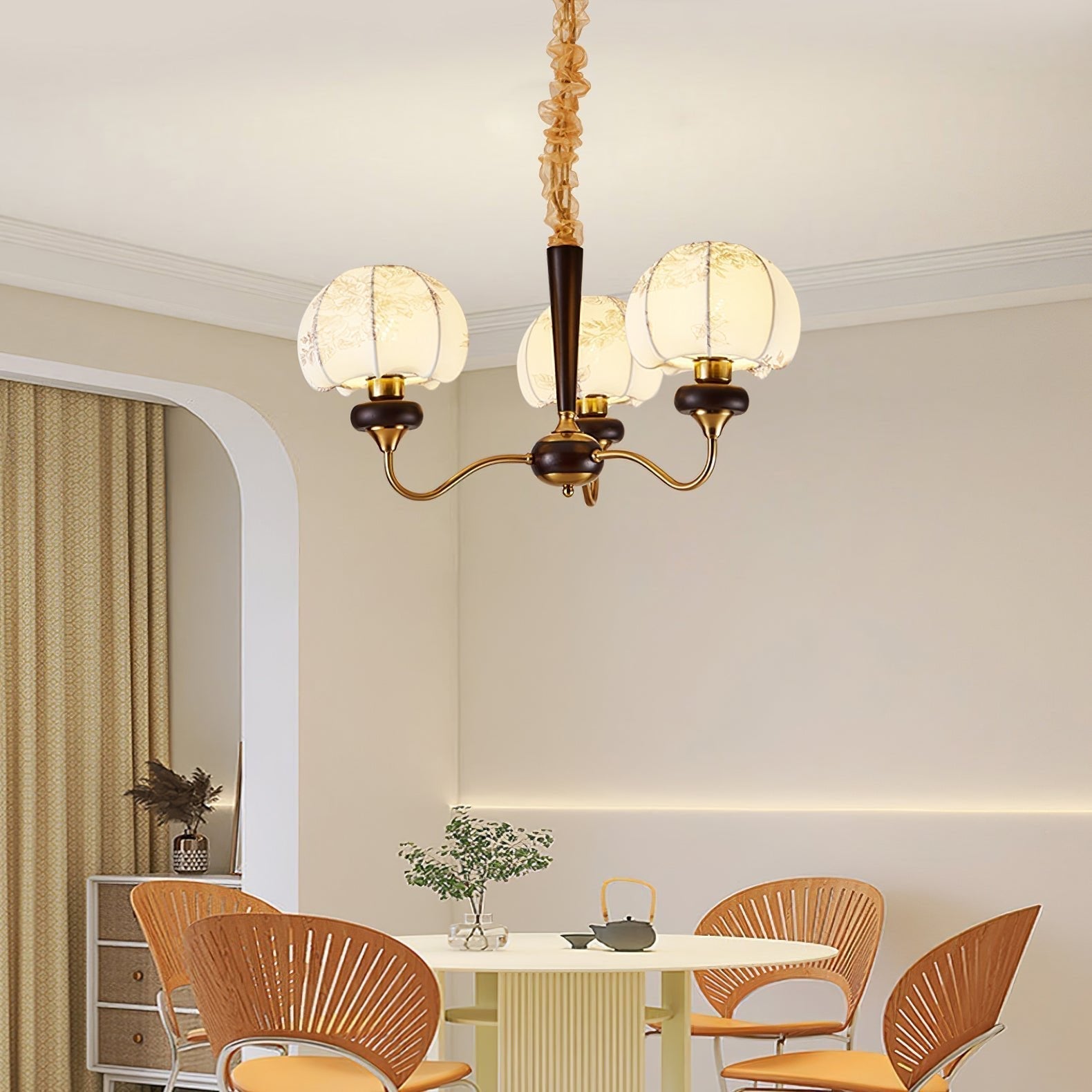 Orchid Vintage Fabric Chandelier - Lamp Outdoor