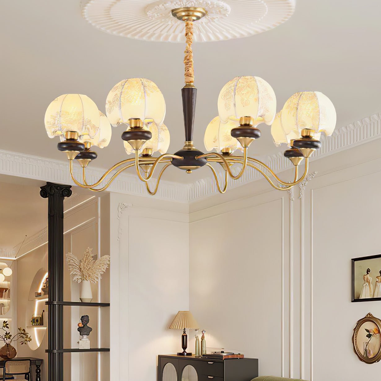 Orchid Vintage Fabric Chandelier - Lamp Outdoor