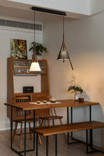 Zovenarae Triangular Wood Pendant Light - Lamp Outdoor