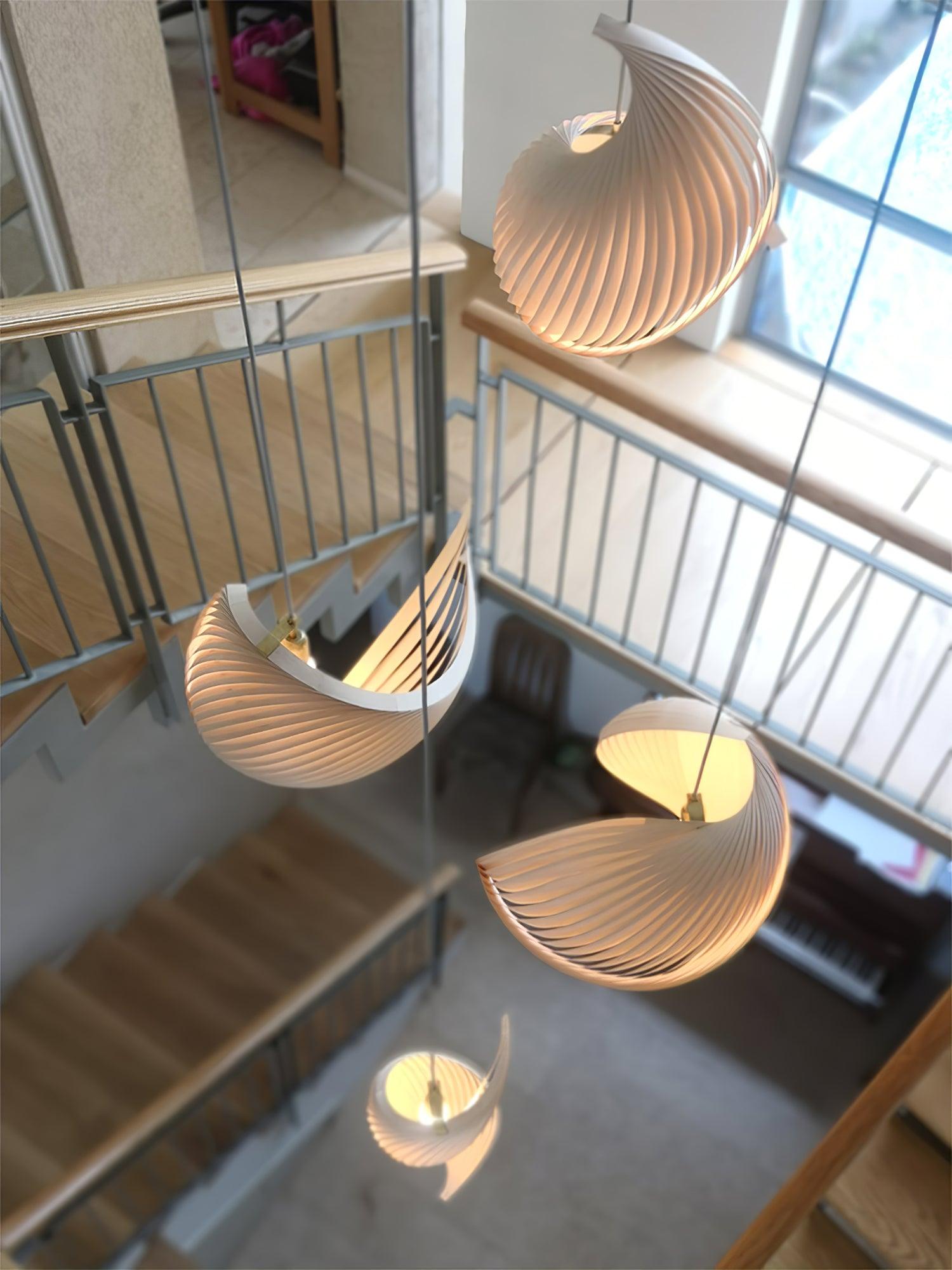 Cumiror Postmodern Luxury Shell Wood Wood Pendant Light - Lamp Outdoor
