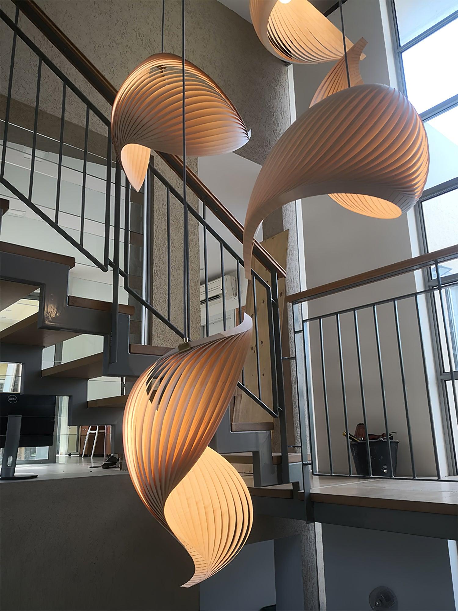 Cumiror Postmodern Luxury Shell Wood Wood Pendant Light - Lamp Outdoor