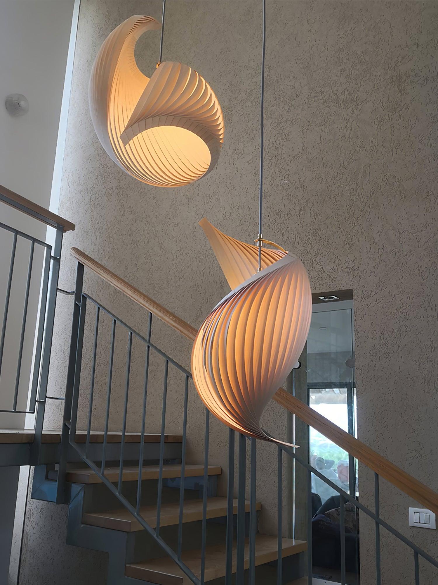 Cumiror Postmodern Luxury Shell Wood Wood Pendant Light - Lamp Outdoor