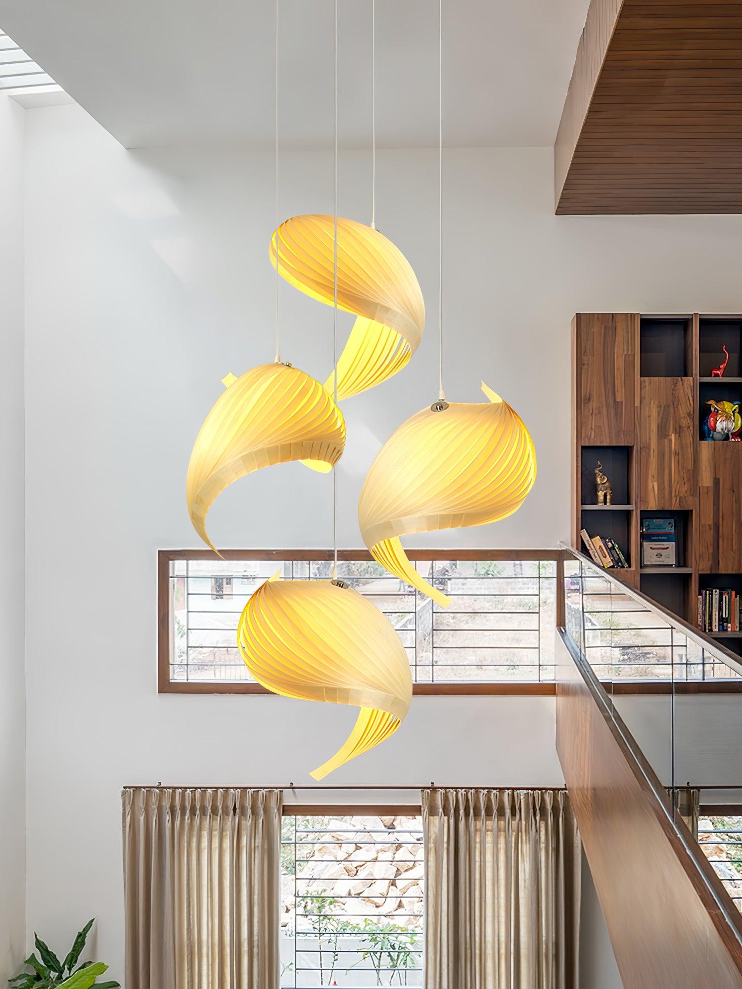 Cumiror Postmodern Luxury Shell Wood Wood Pendant Light - Lamp Outdoor