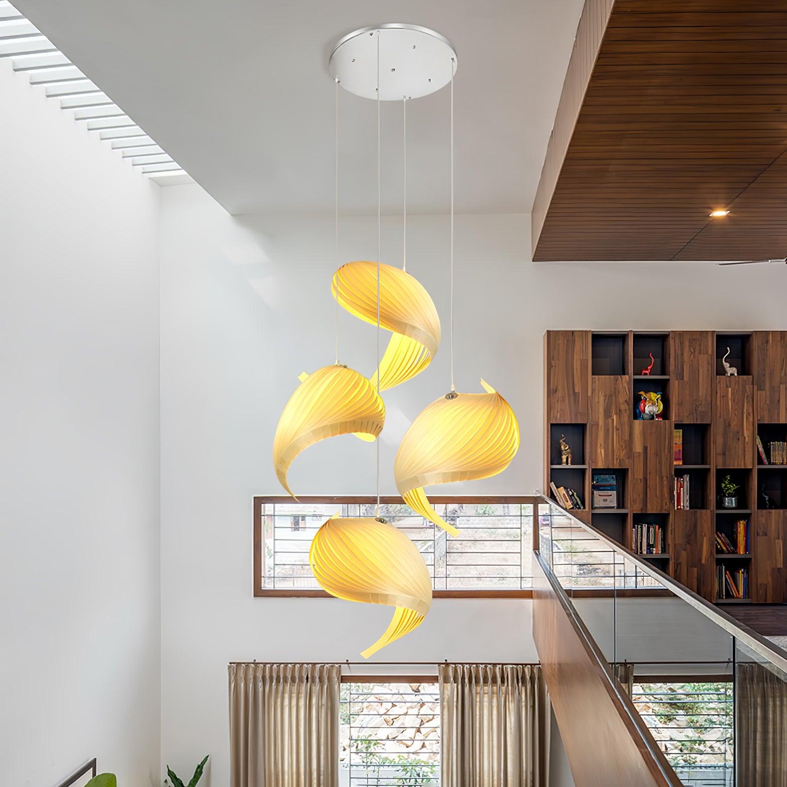 Cumiror Postmodern Luxury Shell Wood Wood Pendant Light - Lamp Outdoor