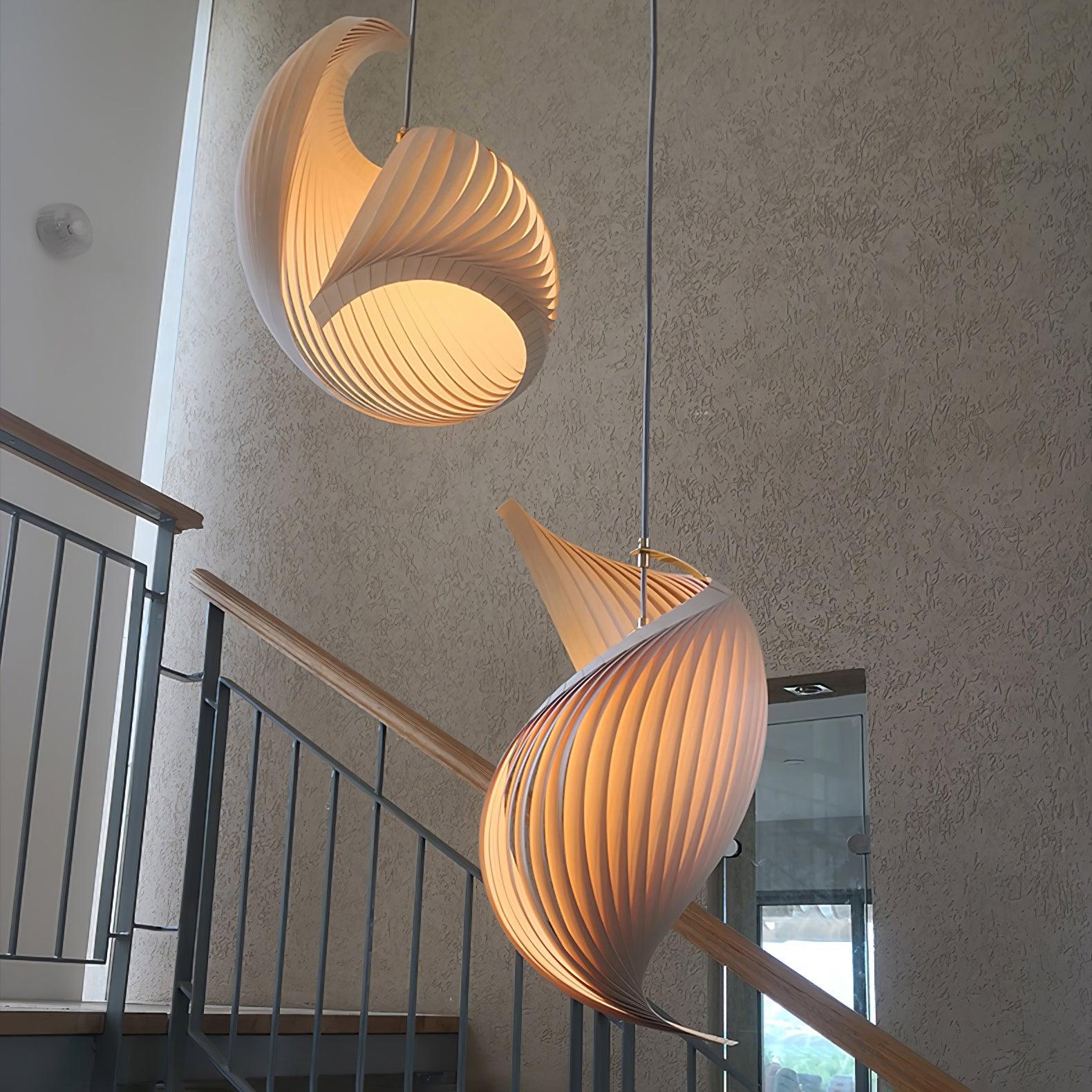 Cumiror Postmodern Luxury Shell Wood Wood Pendant Light - Lamp Outdoor