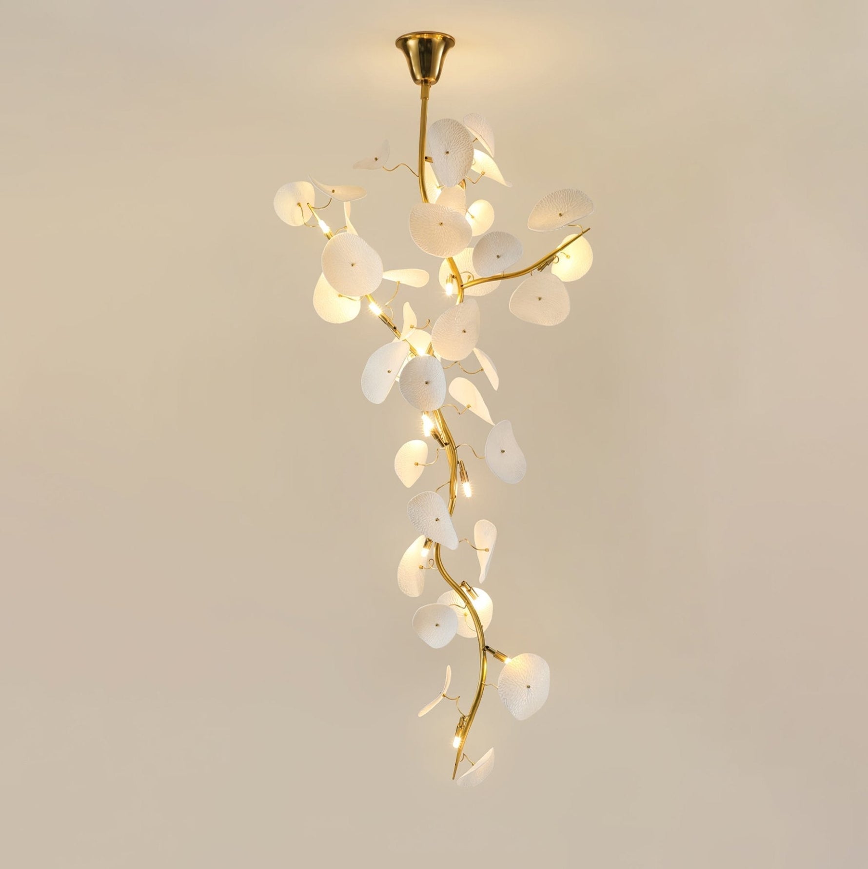 Orthair Branch Ceramic Brass Chandelier - Lamp Outdoor
