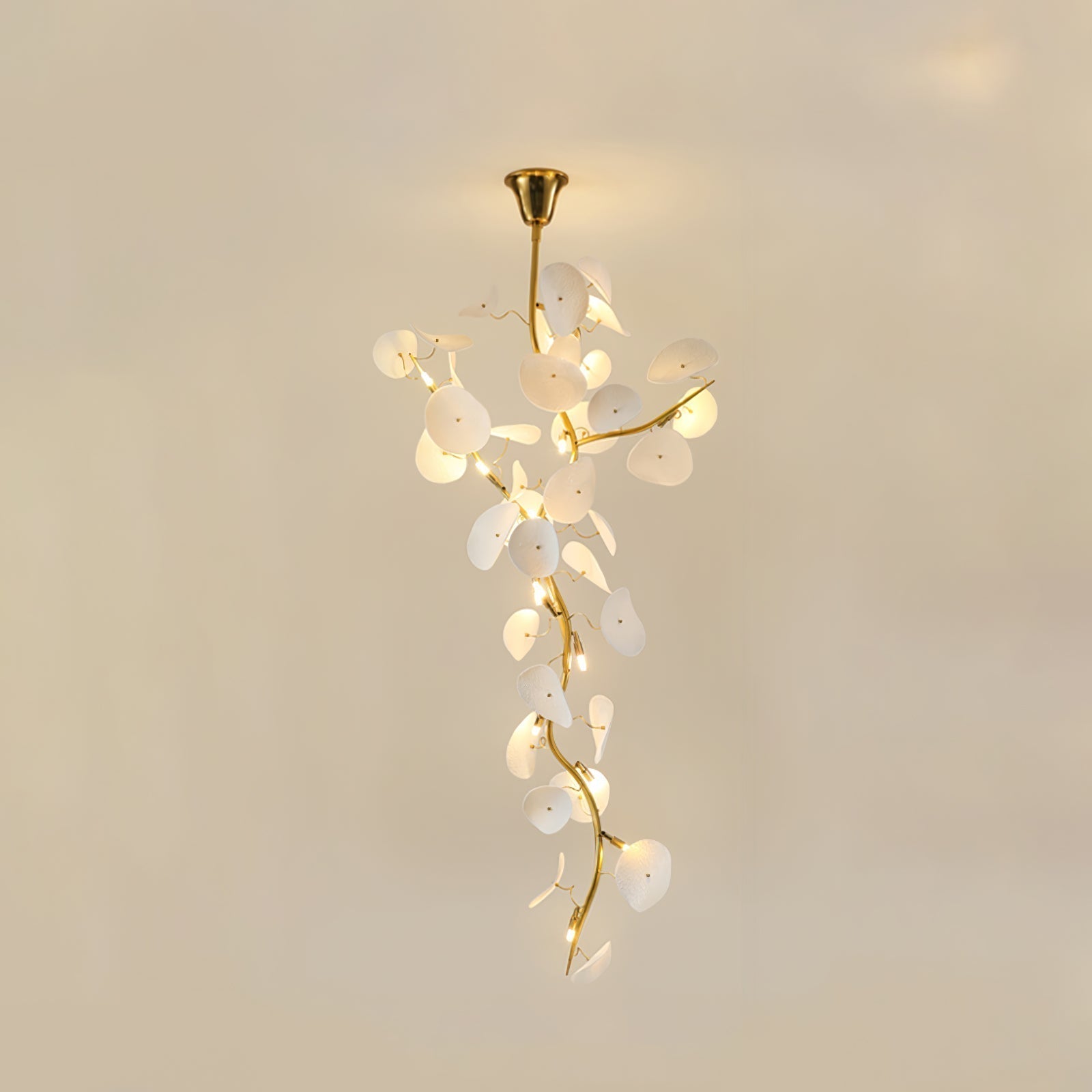 Orthair Branch Ceramic Brass Chandelier - Lamp Outdoor