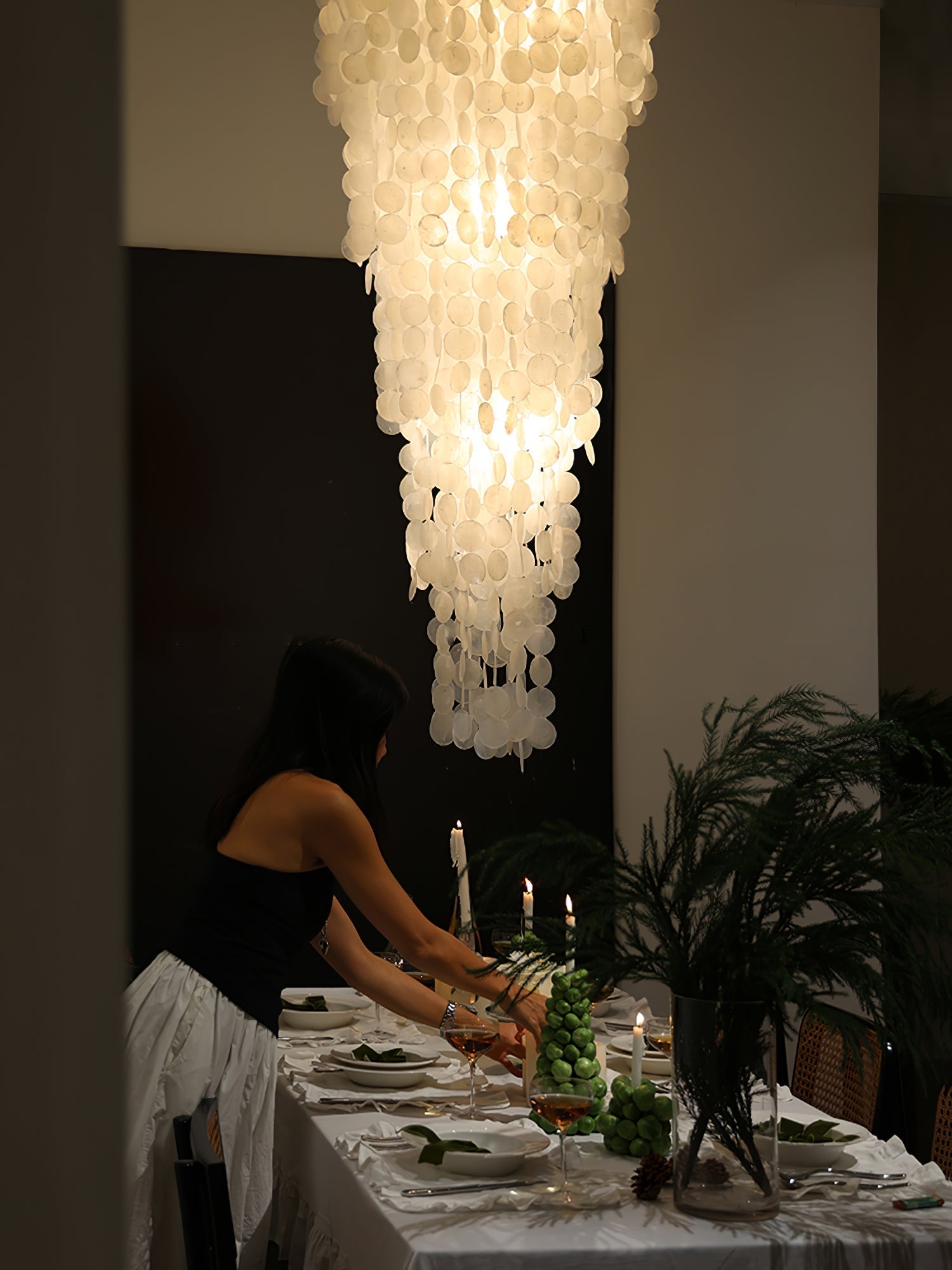 Eloryra Cascading Glass Chandelier - Lamp Outdoor