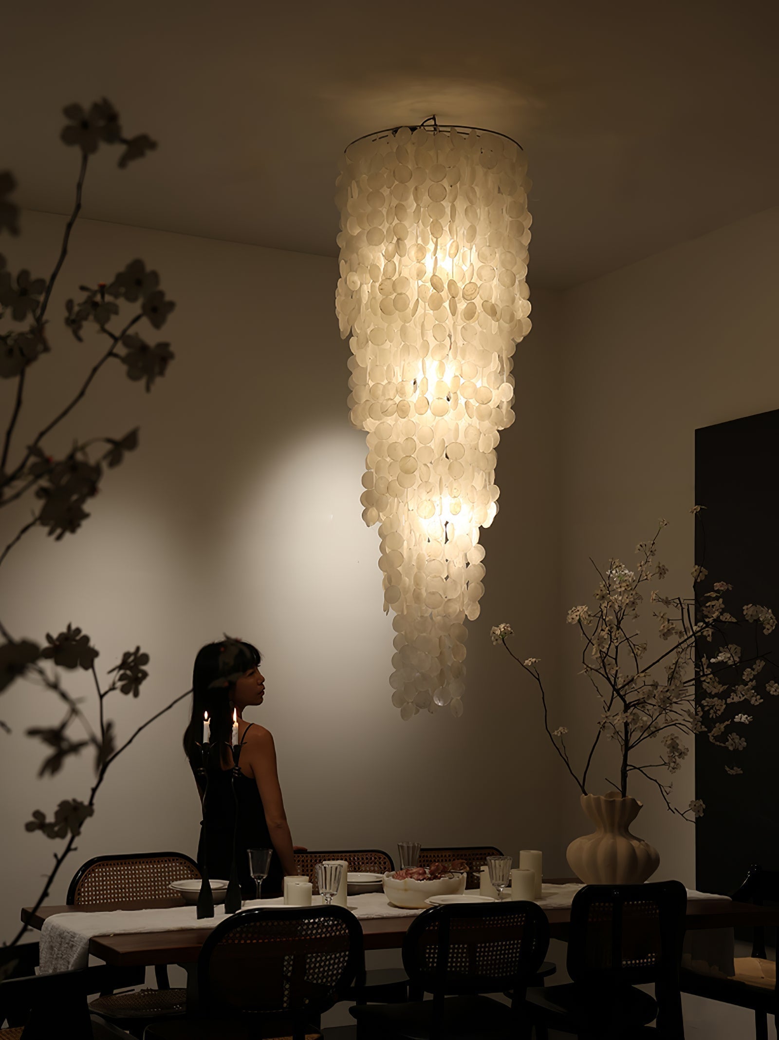 Eloryra Cascading Glass Chandelier - Lamp Outdoor