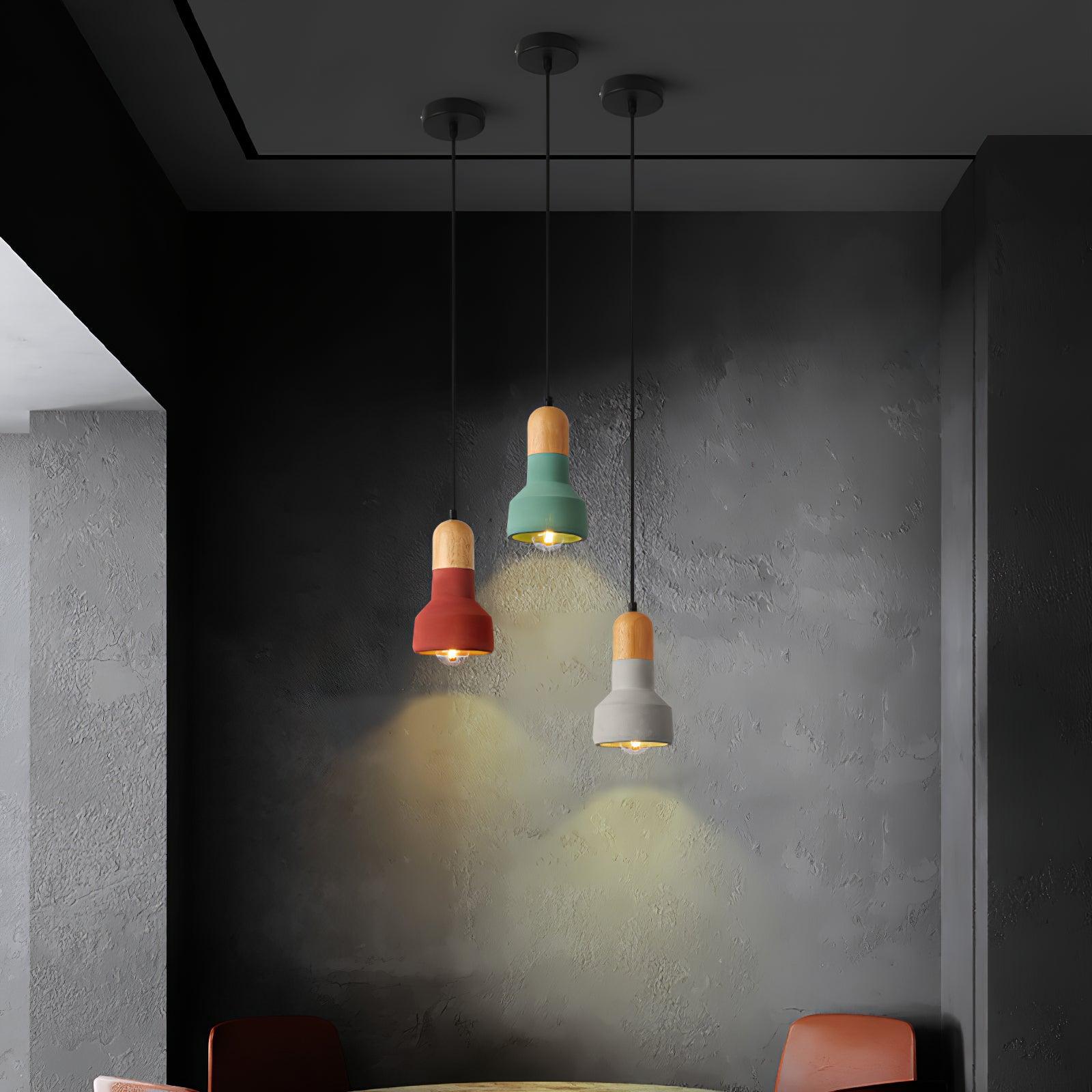 Trio Rustic Wood Pendant Light - Lamp Outdoor