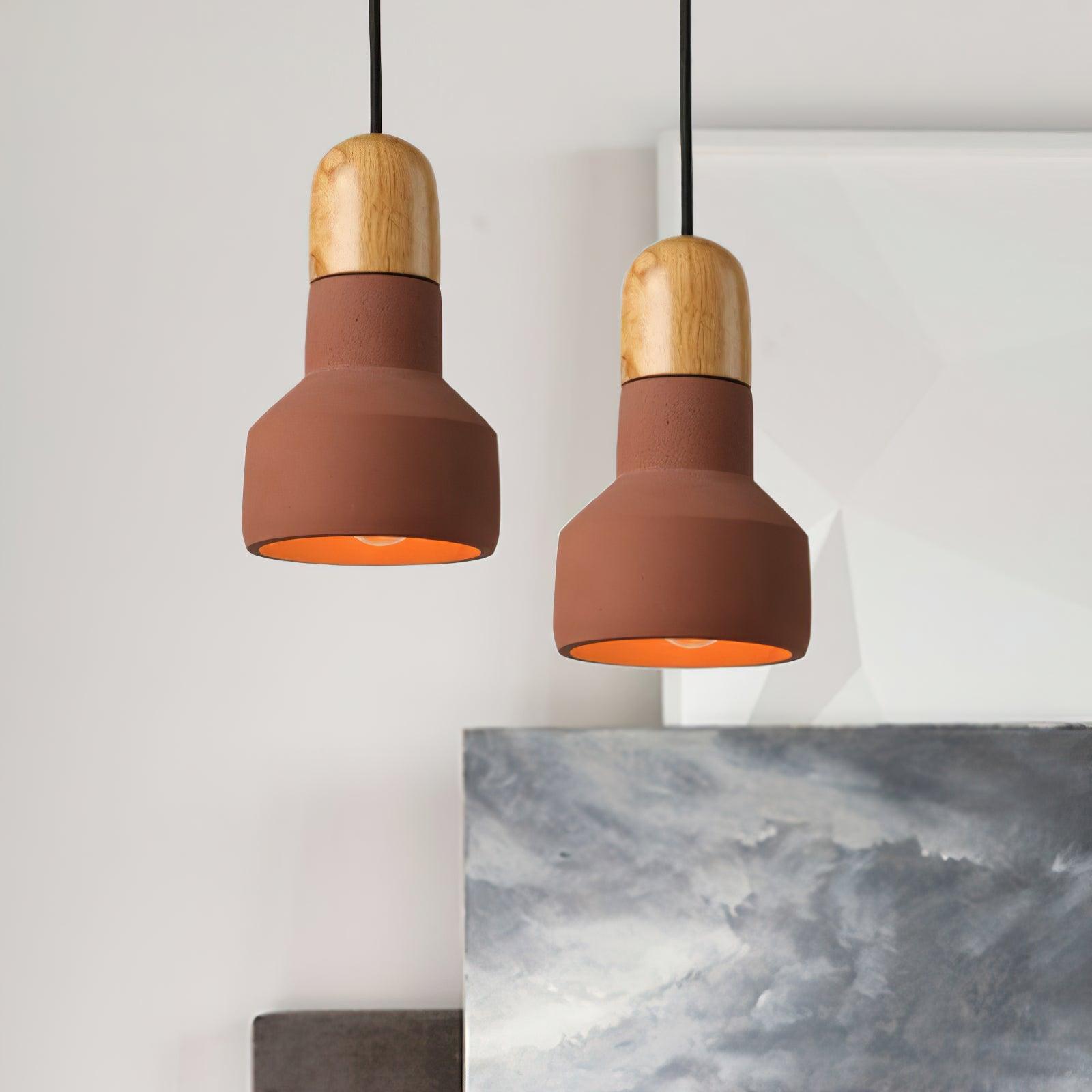 Trio Rustic Wood Pendant Light - Lamp Outdoor