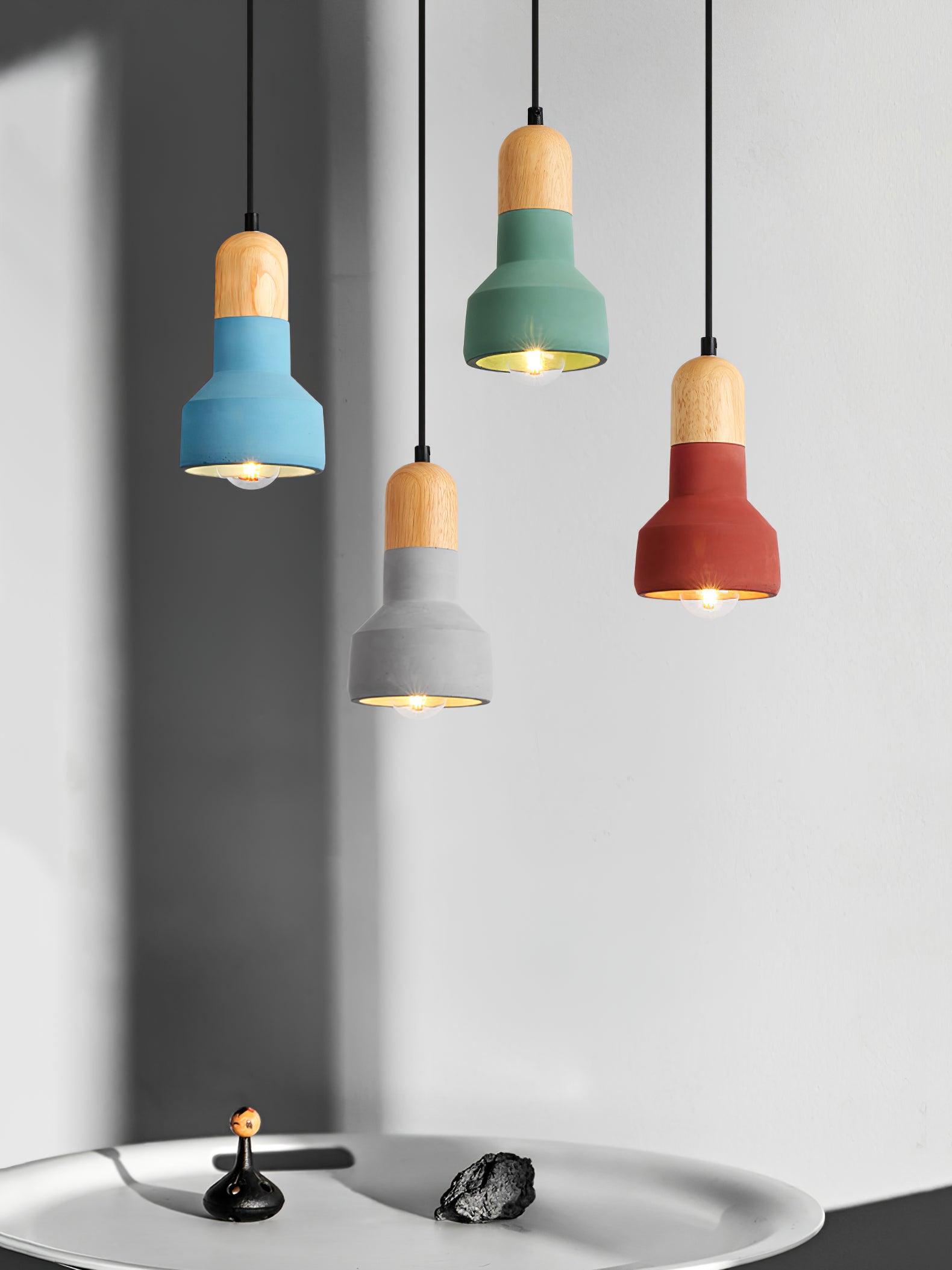 Trio Rustic Wood Pendant Light - Lamp Outdoor