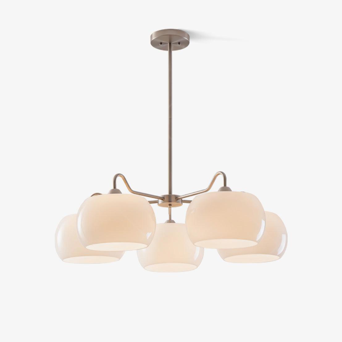 Aurora Chandelier White Glass Persimmon Shape - Lamp Outdoor