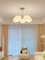 Aurora Chandelier White Glass Persimmon Shape - Lamp Outdoor