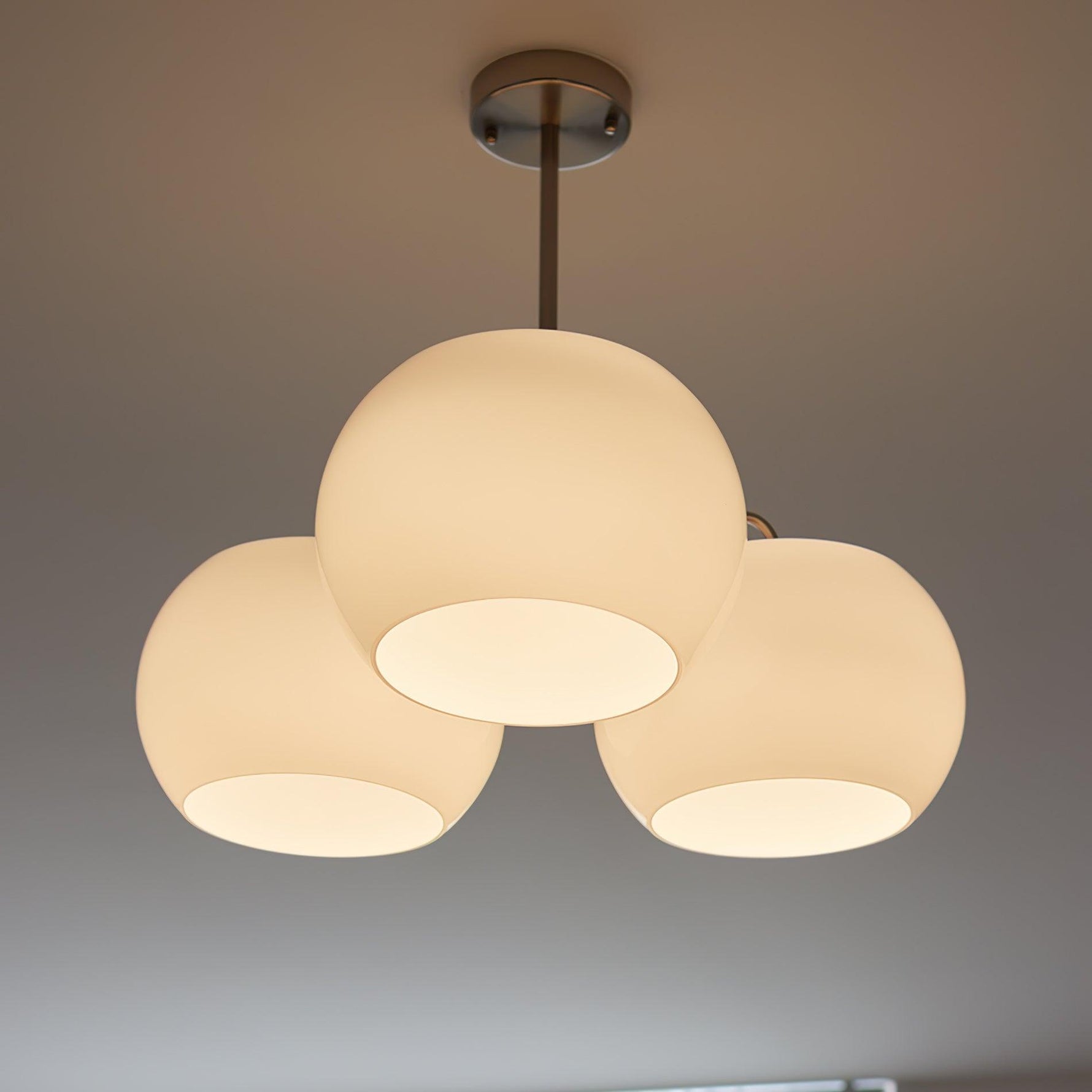 Aurora Chandelier White Glass Persimmon Shape - Lamp Outdoor