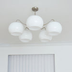 Aurora Chandelier White Glass Persimmon Shape - Lamp Outdoor
