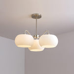 Aurora Chandelier White Glass Persimmon Shape - Lamp Outdoor