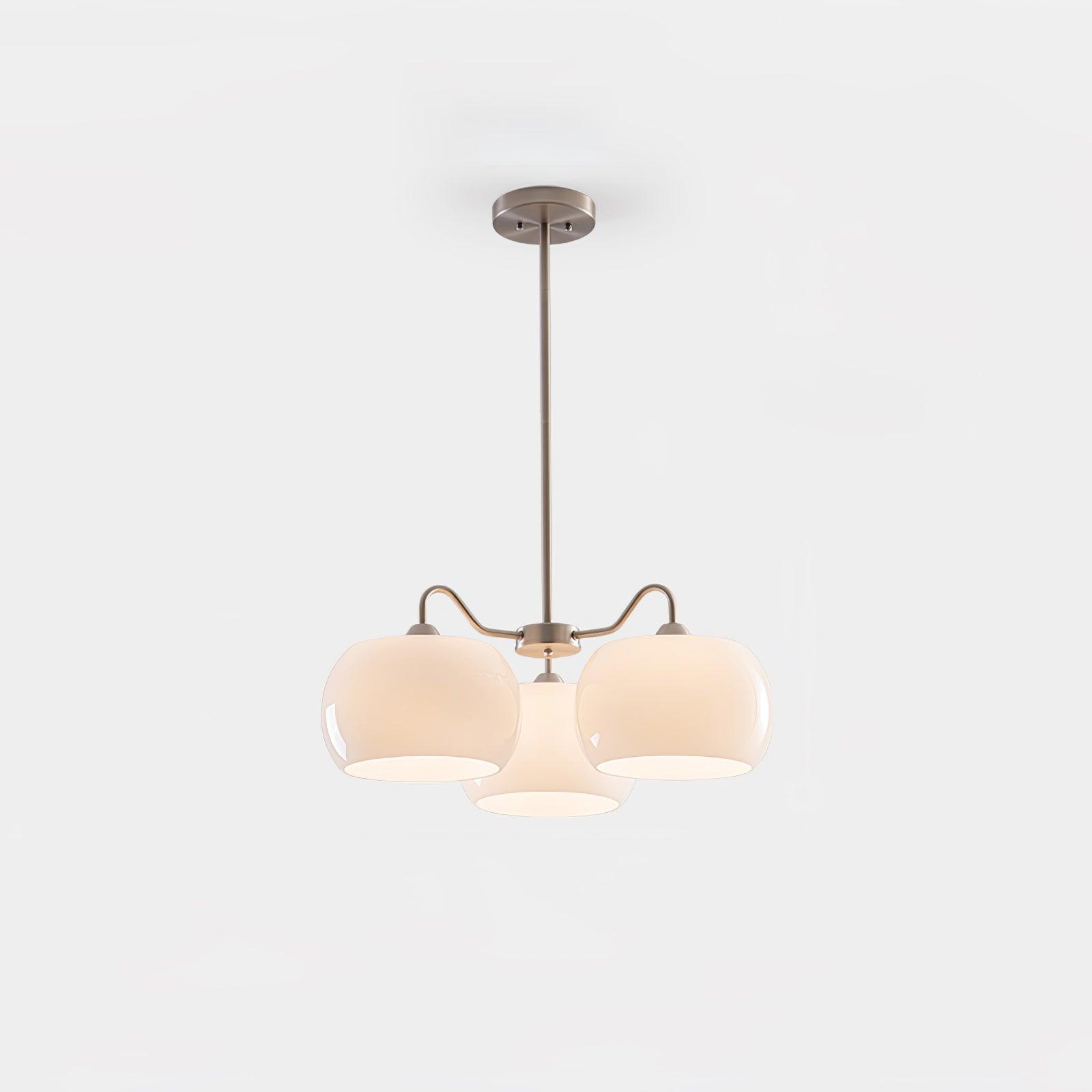 Aurora Chandelier White Glass Persimmon Shape - Lamp Outdoor