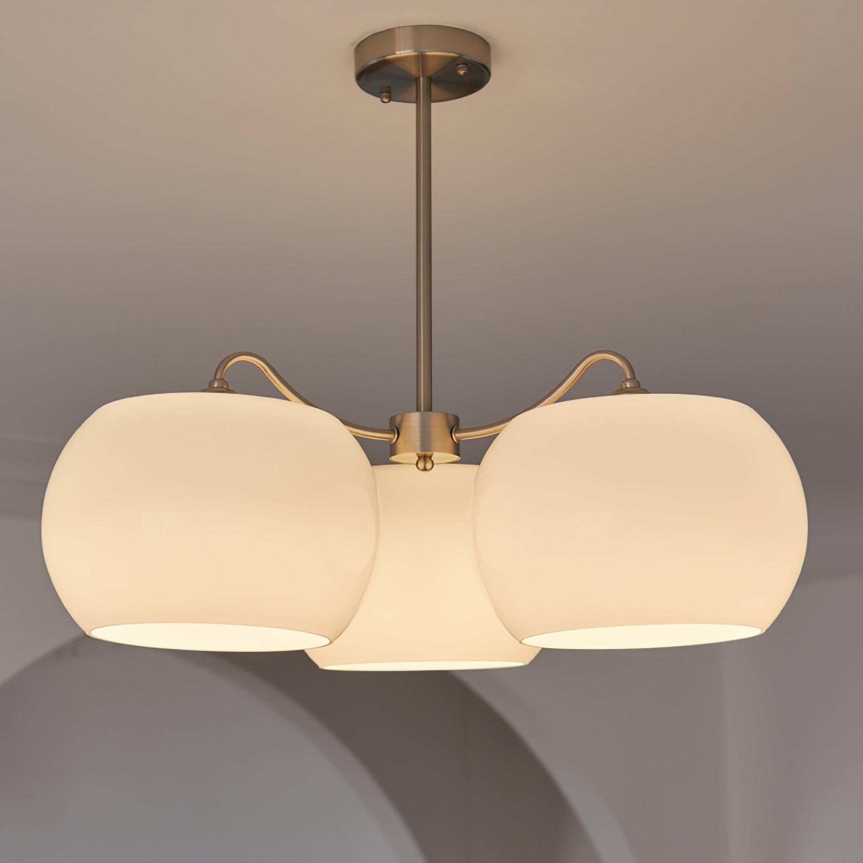 Aurora Chandelier White Glass Persimmon Shape - Lamp Outdoor