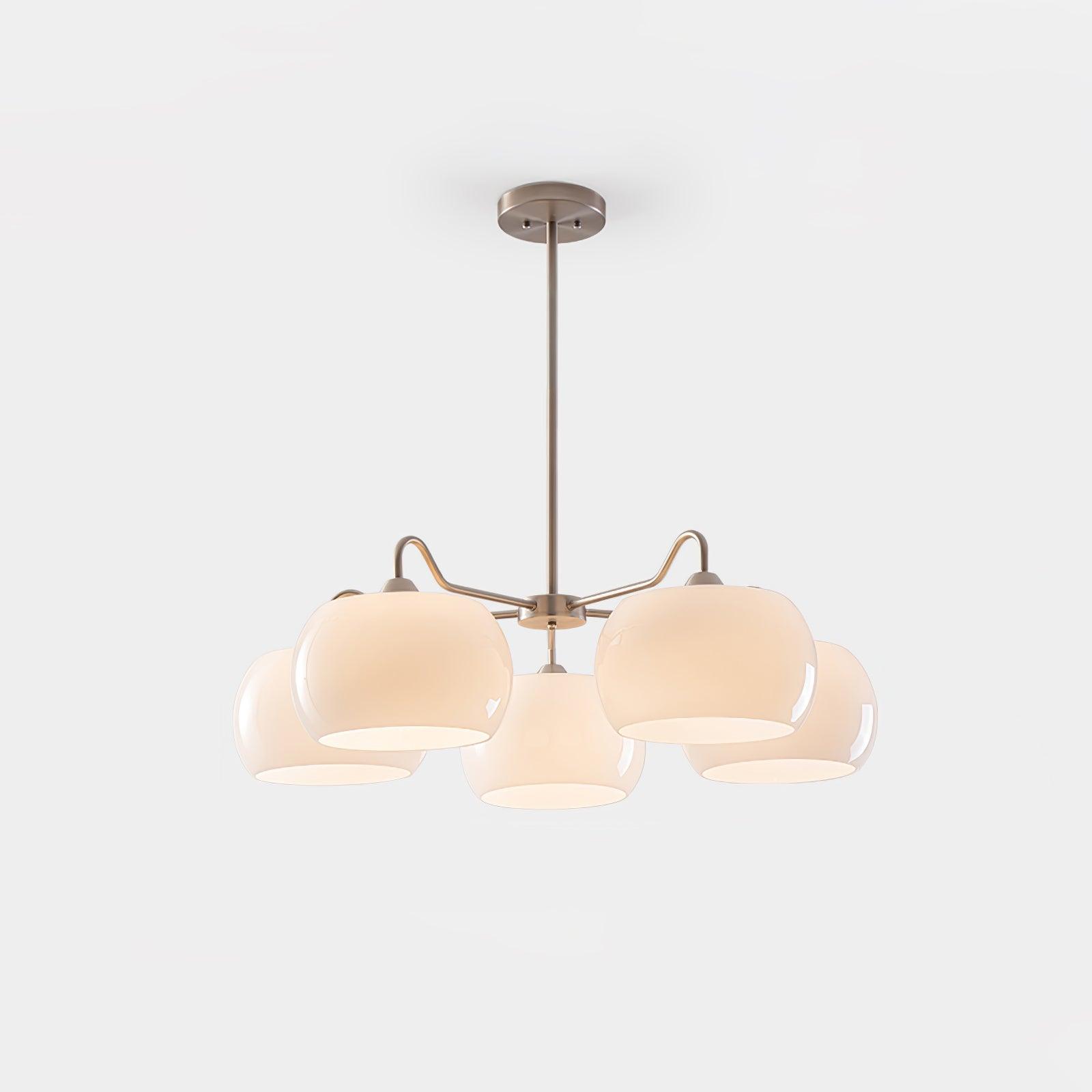 Aurora Chandelier White Glass Persimmon Shape - Lamp Outdoor
