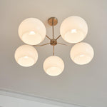 Aurora Chandelier White Glass Persimmon Shape - Lamp Outdoor