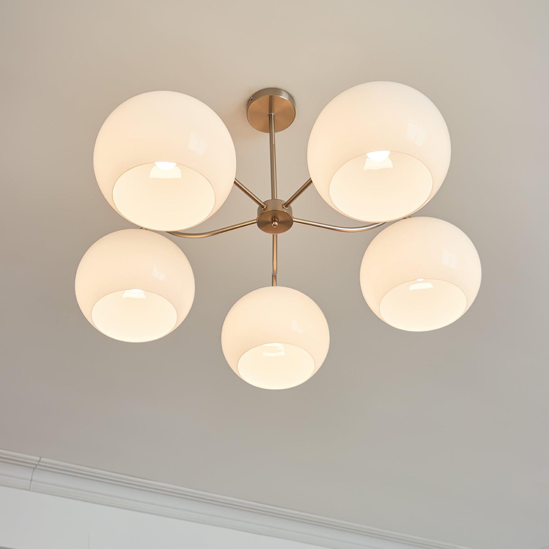 Aurora Chandelier White Glass Persimmon Shape - Lamp Outdoor