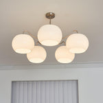 Aurora Chandelier White Glass Persimmon Shape - Lamp Outdoor