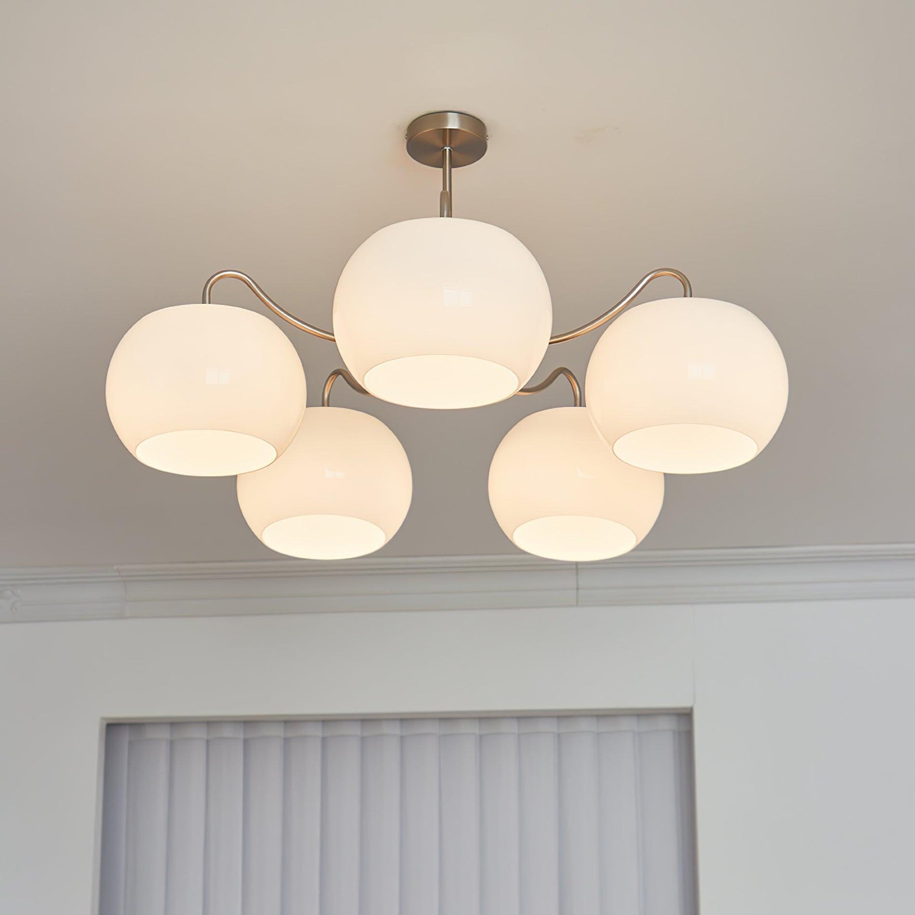 Aurora Chandelier White Glass Persimmon Shape - Lamp Outdoor